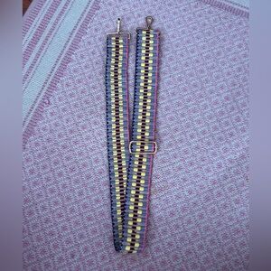 Guitar purse strap. Adjustable. Pink and Yellow